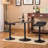 Belham Black Square Top Adjustable Height With Black Leg And Base Metal Bar Table And 2 Swivel Black Bonded Leather Adjustable Bar Stool Bar Sets