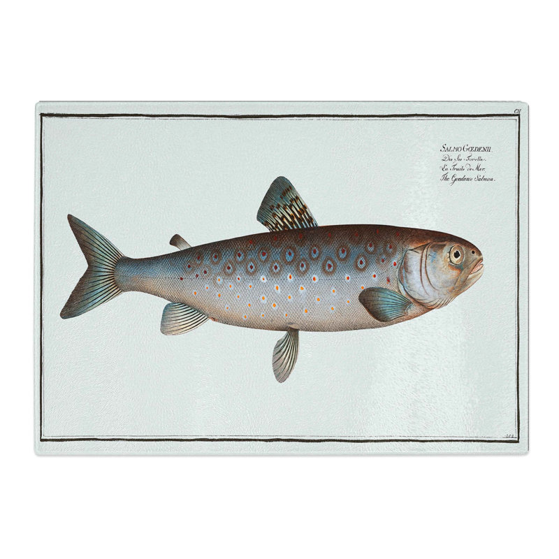 Tempered Glass Goeden's Salmon Fish by M.E. Bloch Chopping Board, 28.5 cm x 20 cm