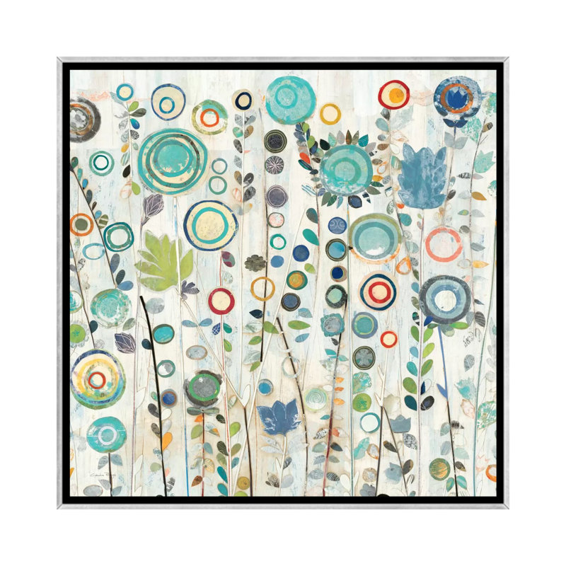 « ocean jardin i square », impression, H 26 po x l 26 po x p 1,5 po, Toile avec cadre argenté