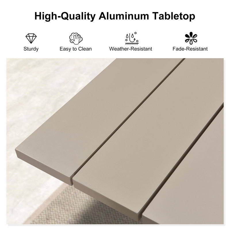 Ensemble de salle à manger surdimensionné pour terrasse avec table d'extérieur en aluminium et chaises tissées Corrigan Studio® 13 pièces