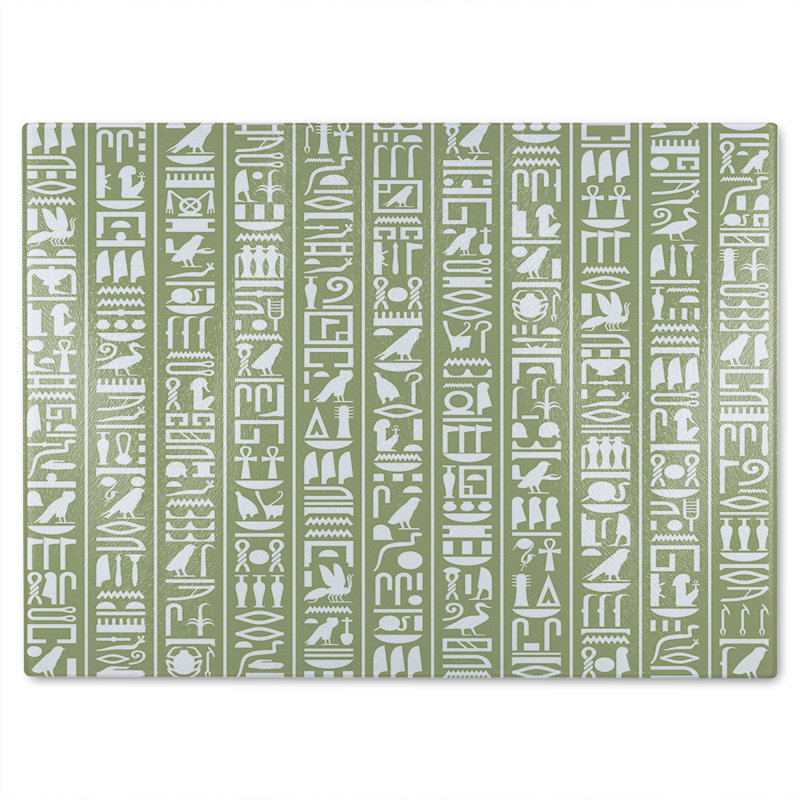 Egyptian Hieroglyphic Decorative Glass Chopping Board