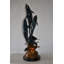 Statue en bronze Lareau, trois tortues dauphins et roue de bateau, taille: 17 po x 13 po x H 40 po.