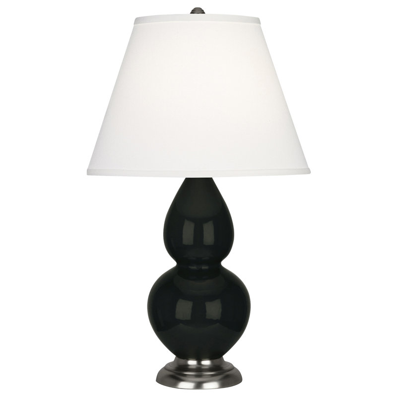 Small Double Gourd Accent Lamp - Sangria, Deep Patina Bronze - Lavender, Plum Shade, Matte Black/Antique Silver, Navy/Gray
