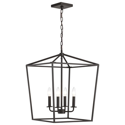 4 - Light Dimmable Lantern Geometric Chandelier
