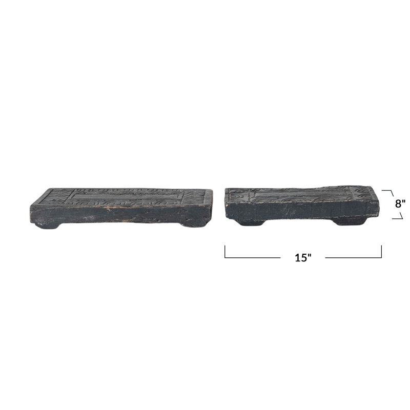 Found Carved Wood Riser