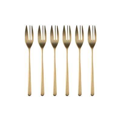 Ensemble de 6 fourchettes à gâteau Linea Bronzo