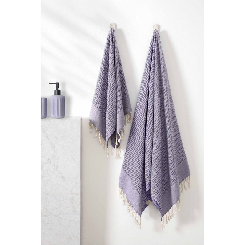 Premium Bath Towel Set (2 Pieces), Damson Color, Loincloth: 35.4 x 68.9 inches, Napkin: 23.6 x 43.3 inches | 100% Cotton, Machine Washable | Soft, Absorbent, Perfect for Everyday Use & Spa-Like Experience