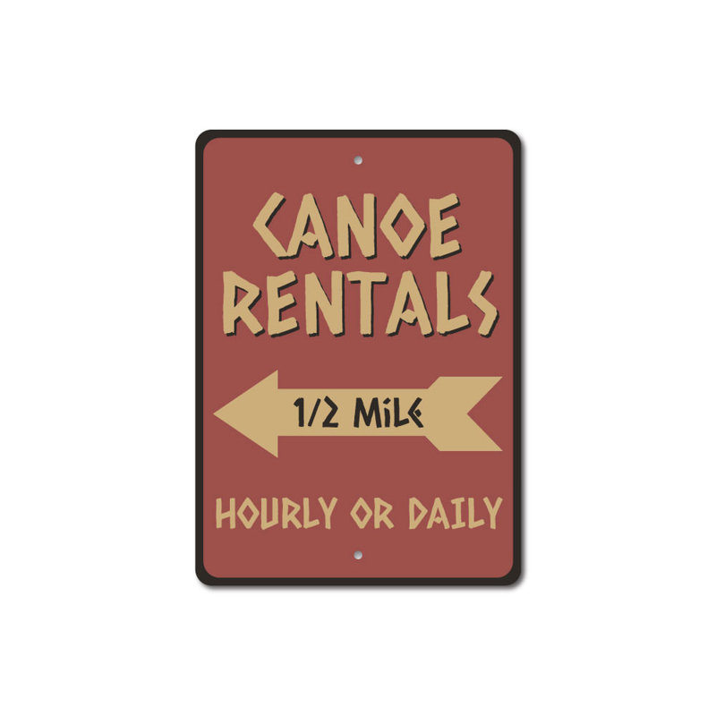 Enseigne canoë en aluminium, H 14 po x l 10 po x P 0,04 po