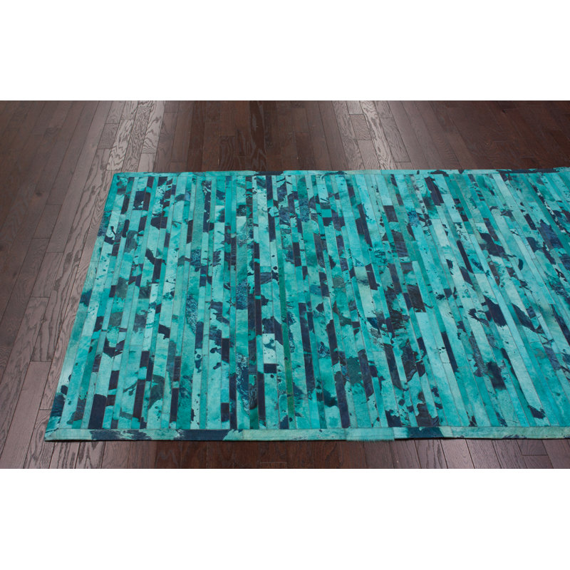 Tapis turquoise touffeté à la main Masardis, 7'6" x 9'6"