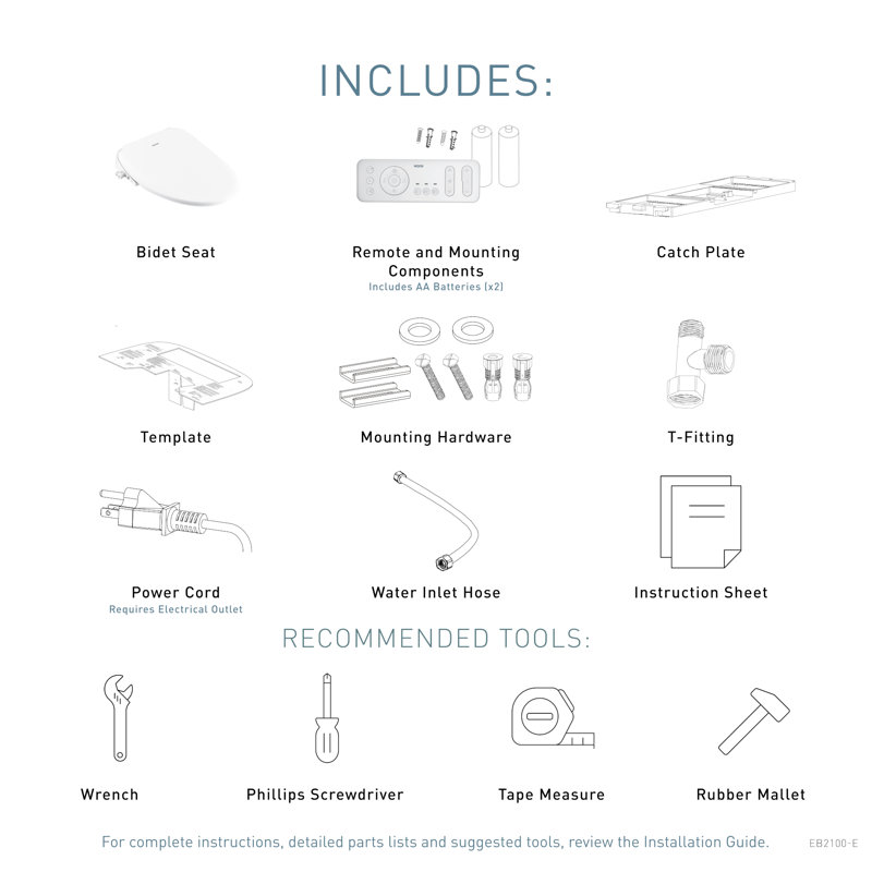 5-Series Premium Electronic Bidet Seat for Elongated Toilets with Remote