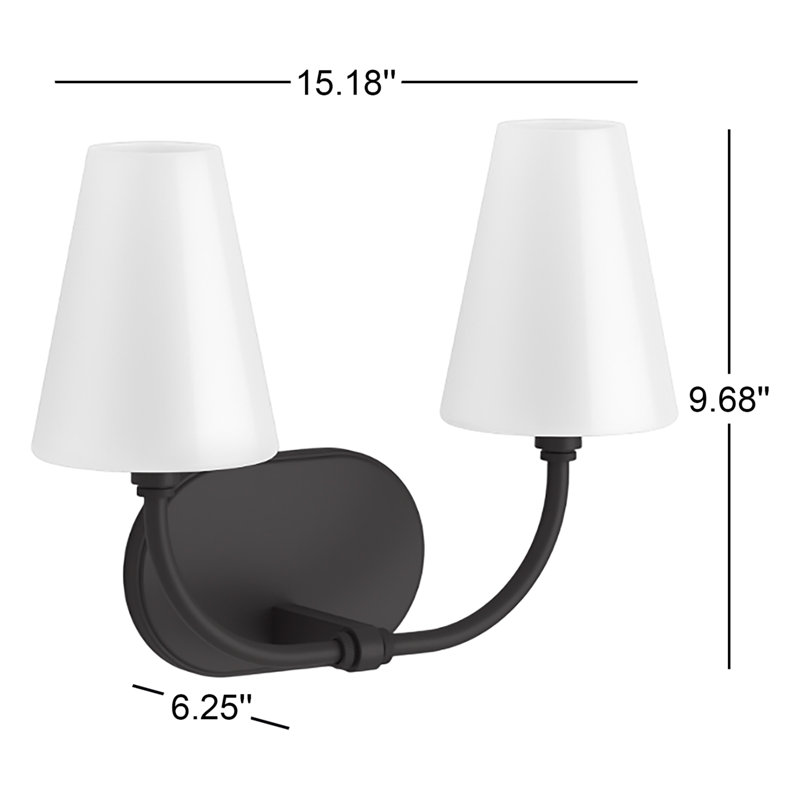 Kernen By Studio McGee Two-Light Sconce, Matte Black