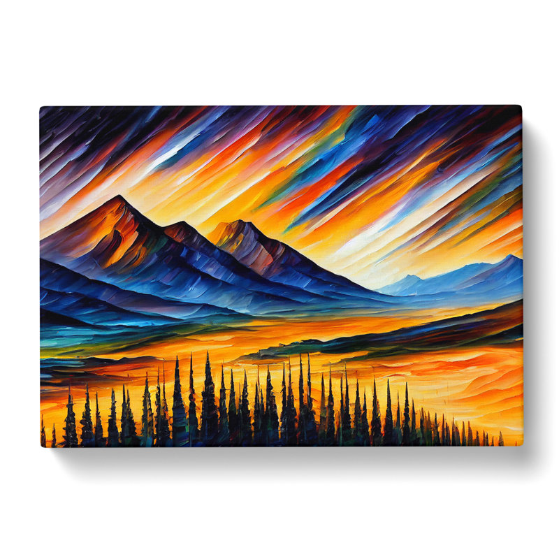 Mountains Scene Vol.2 Abstract - Wrapped Canvas