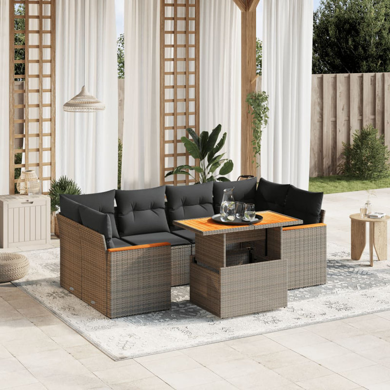 Ensemble de canapé de jardin modulaire en rotin PE Vidaxl