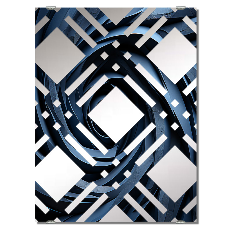 Miroir mural Whigham - Spirales abstraites MIR137980, 32 po x 24 po