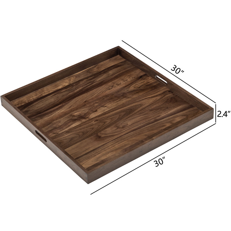 Glantz Square Solid Wood Serving Tray, 2.4" H x 30" W x 30" D