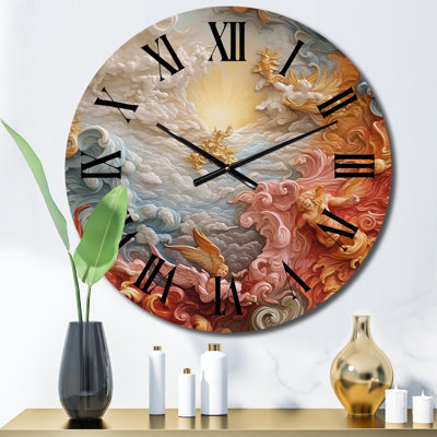 Horloge murale crème en métal Nebula