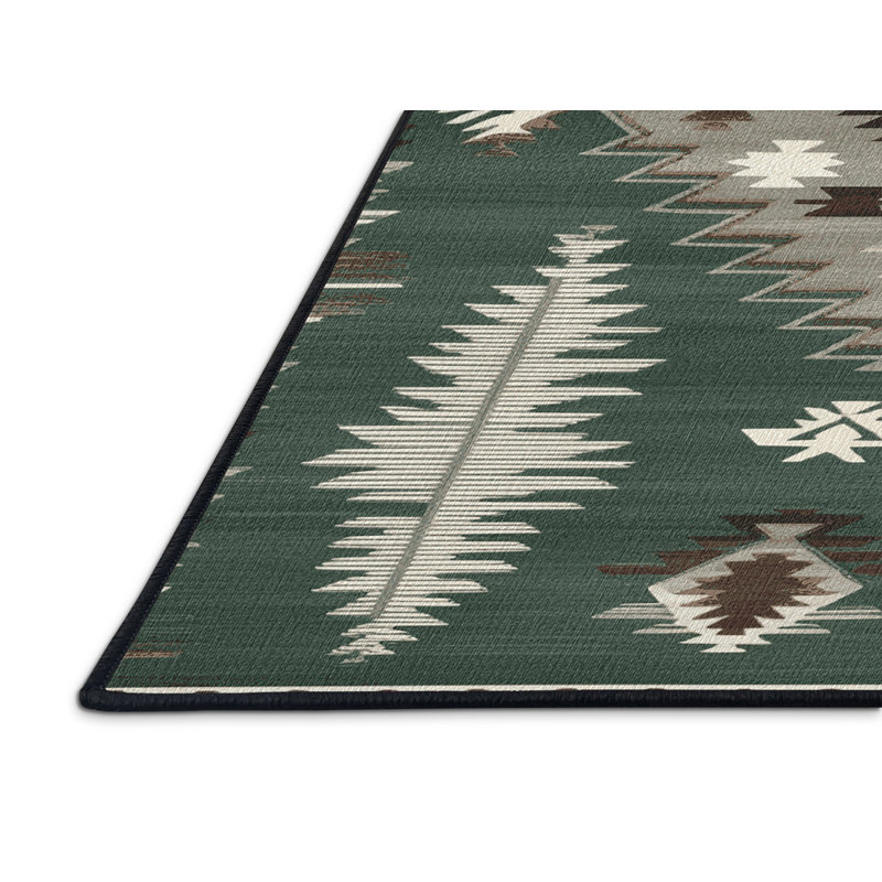 Washable Sagebrush Southwestern Area Rug, Rectangle 5' x 7'