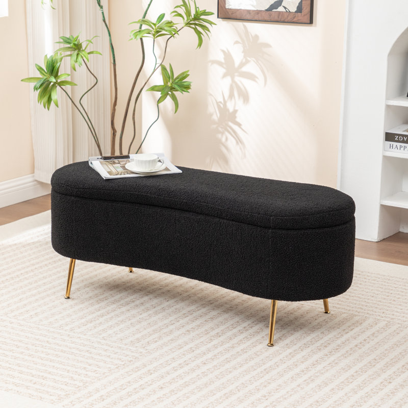 Kaybree Upholstered Storage Bench, Black