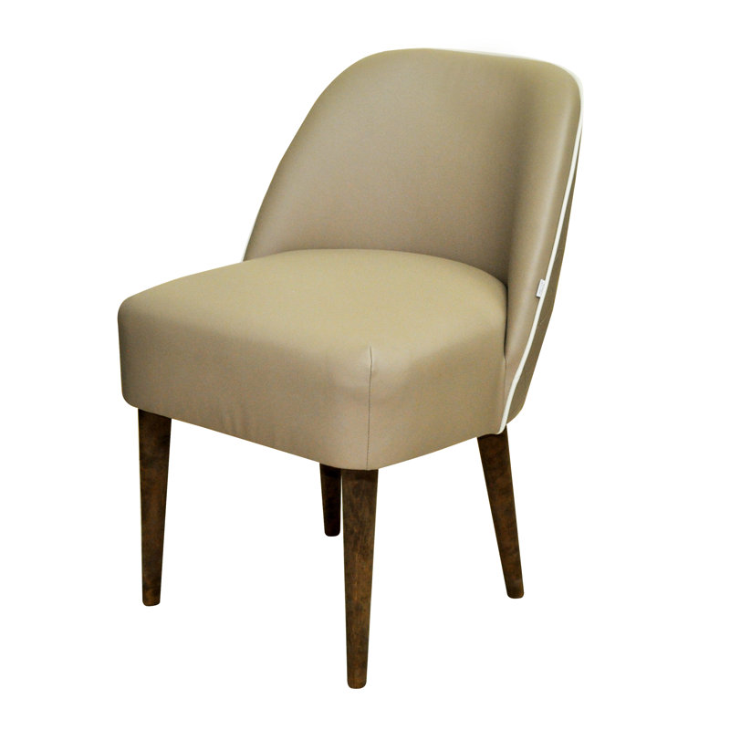 47cm H Upholstered Side Chair in Beige, Beige