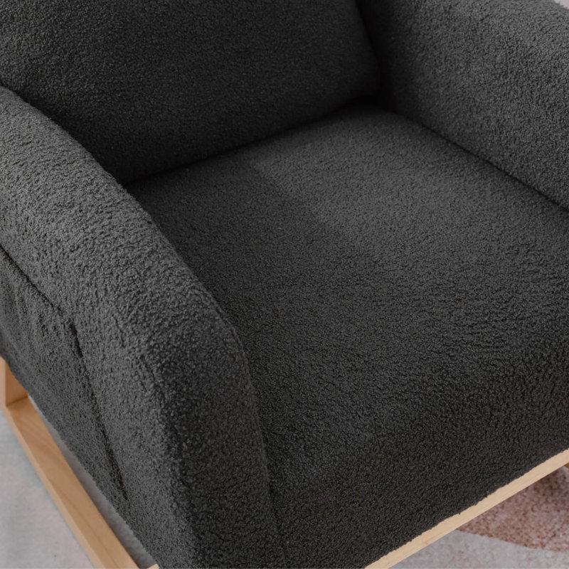 Chaise berçante d'appoint Teddy, Noir