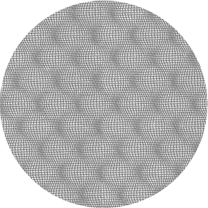 Tapis géométrique gris, Rond 6 pi