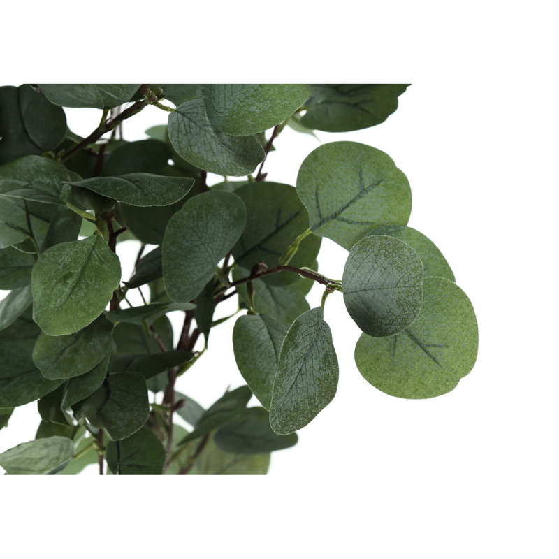 46 po, plante artificielle eucalyptus, 264 feuilles vertes en soie avec pot noir
