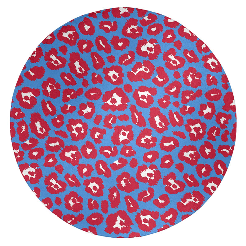 Animal Print Indoor Rug, Round 5'