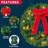 19" Christmas Pre-Lit Wreath with LED Lights with Ribbon, 3 Pcs