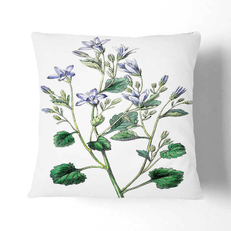 Floral Square Throw Cushion, 40cm H x 40cm W x 15cm D, Stone