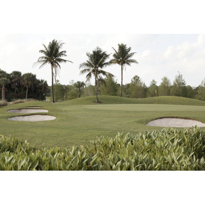 Golf Course with Palm Trees and Bunkers - Photographie sur toile tendue