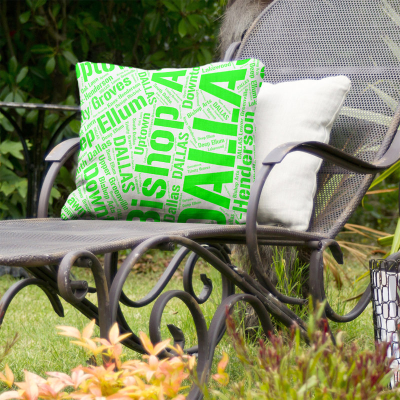 Coussin décoratif intérieur/extérieur dallas, Oui, Vert, H 18 po x l 18 po