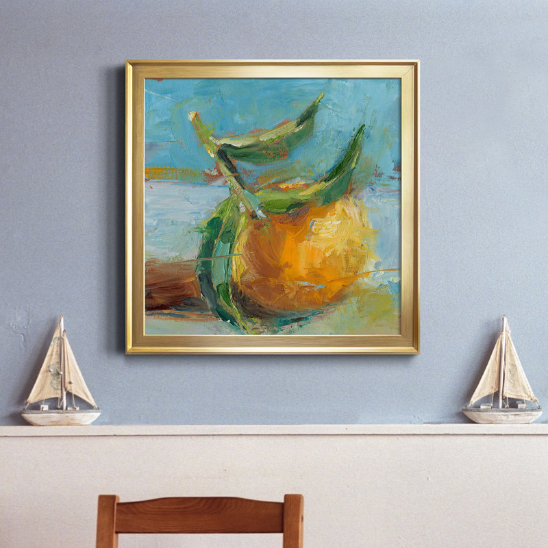 Impressionist Fruit Study III - Toile encadrée de qualité supérieure - prête à être accrochée, Cadre doré