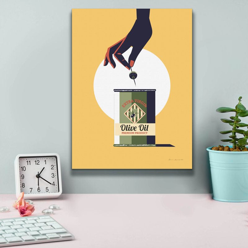 "Epic Graffiti" Olive Oil "par Omar Escalante, art mural sur toile, H 16 po x l 12 po x P 0,75 po