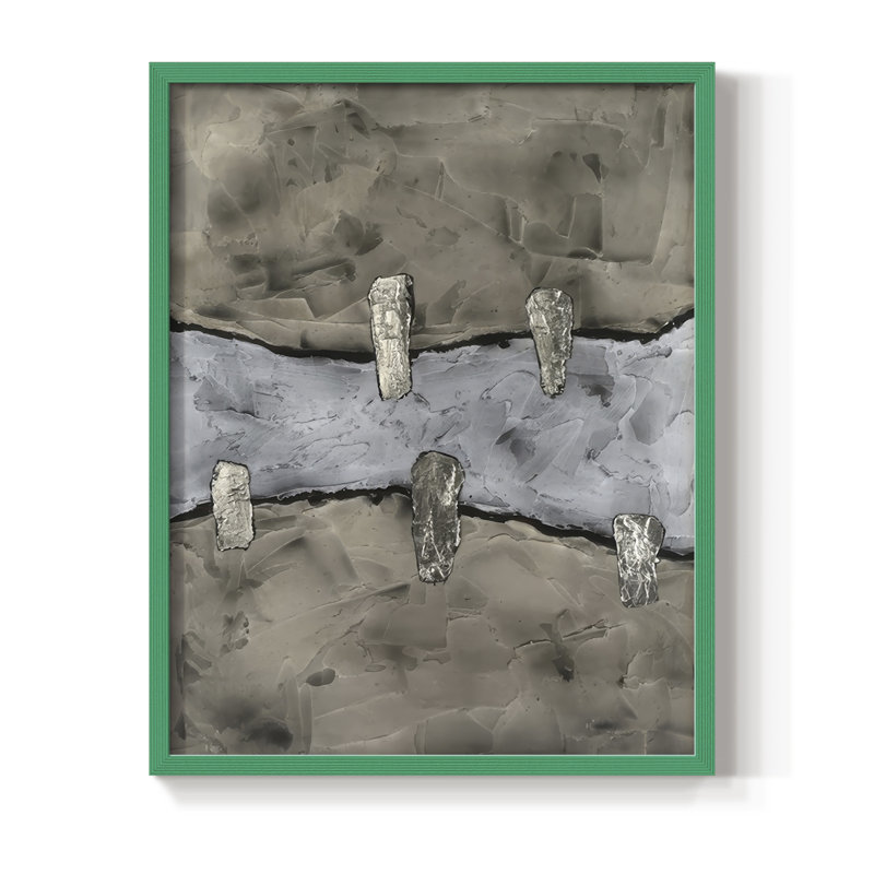«Stonemasonry II», reproduction encadrée - bois massif, H 30 po x l 24 po, Vert