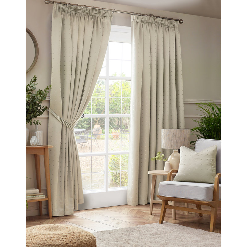 Norush Madison Pencil Pleat Curtains, 229cm Width x 274cm Drop, Cream
