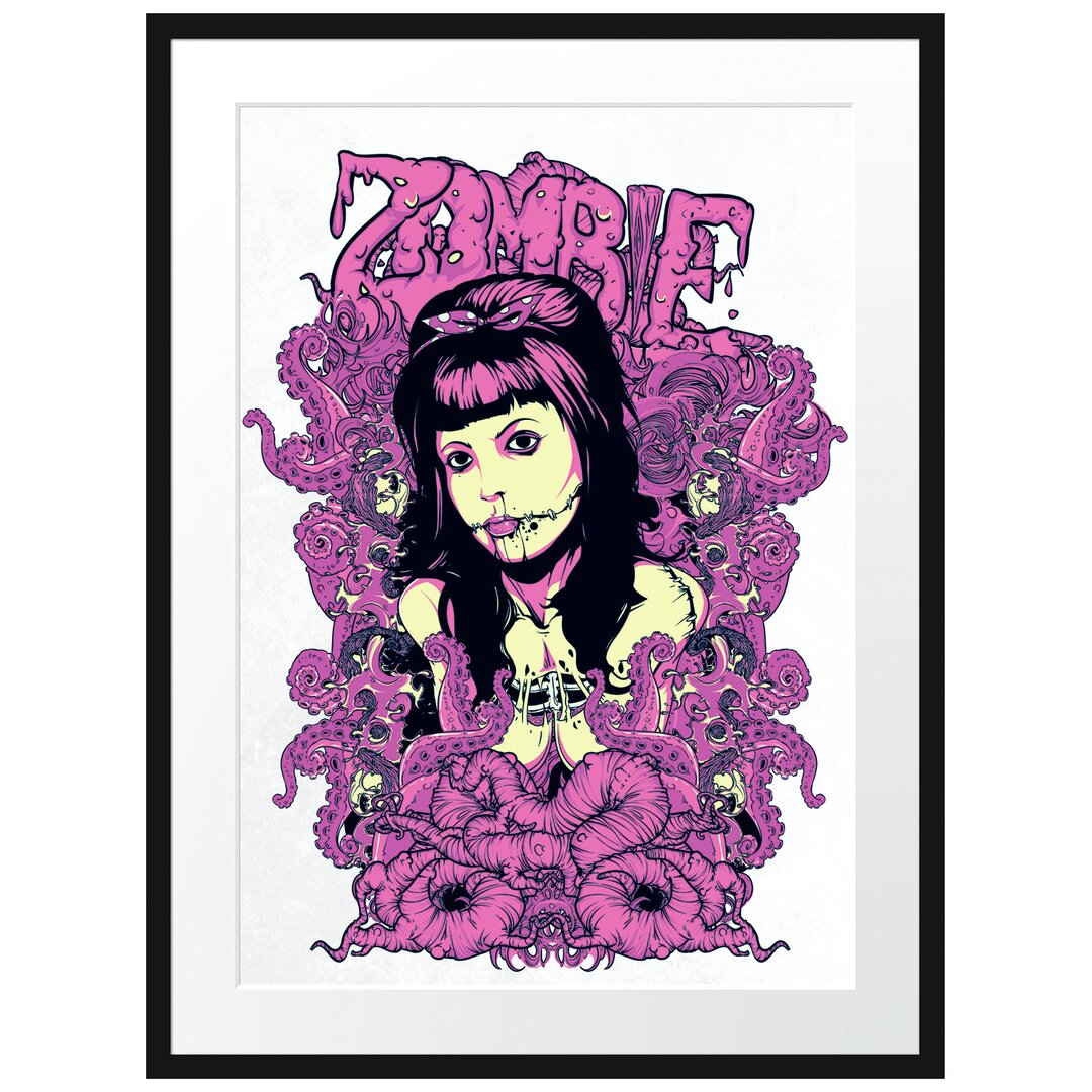 Gerahmtes Poster The Zombie-Look White