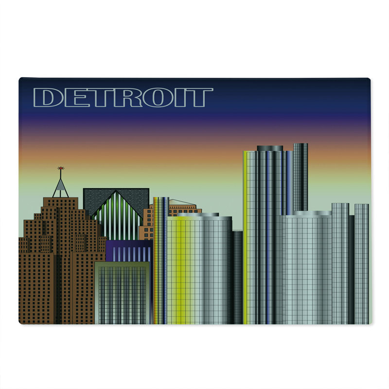 Multicolore planche à découper Ambesonne Detroit Metropolis