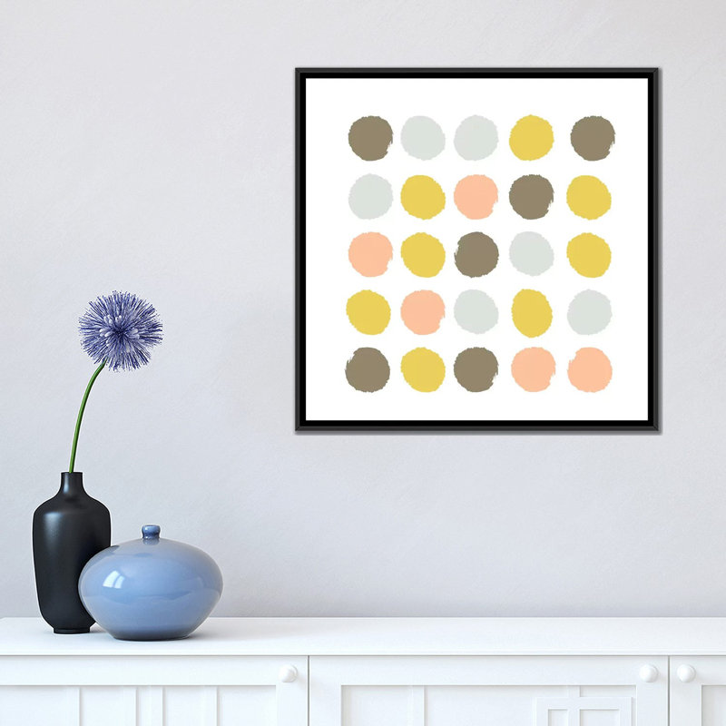 «Upton Dots», impression sur toile, H 18 po x l 18 po x P 1,5 po, Toile avec cadre noir
