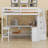 Loft Bed With Built-In L-Shaped Desk,Storage Shelves And Attached Storage Staircase-1665546812