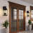 2 - Light 20"h Black Iron & Tempered Glass  Outdoor Wall Lantern
