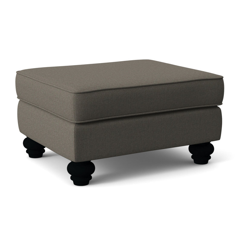 Lowell Upholstered Ottoman, Gray Sugar Performance; 0863-84, Black Finish