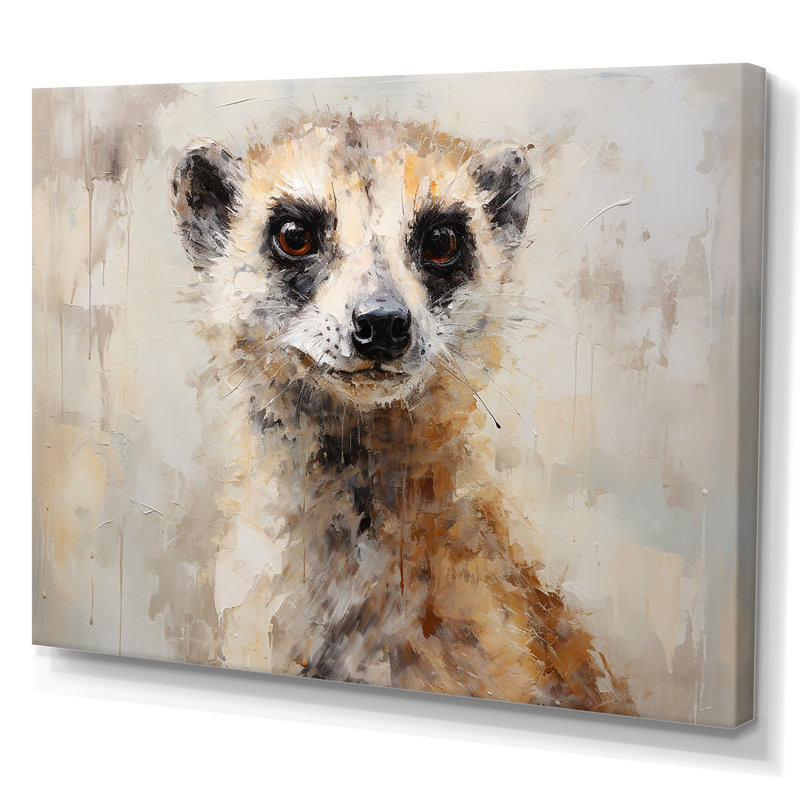 «Cute Meercat Portrait III», reproduction sur toile, Toile tendue, 30" H x 40" W
