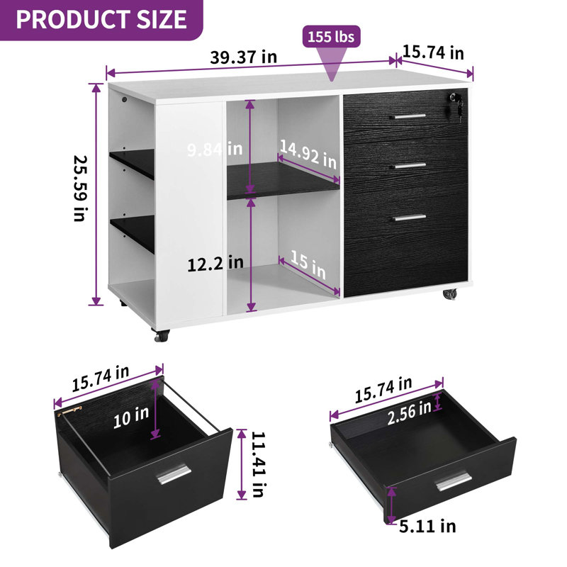 Danielian Filing Cabinet with Adjustable Shelves