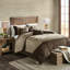 Édredon pour grand lit 7 pièces - simili suède brun, tissu doux pour la literie-124523362