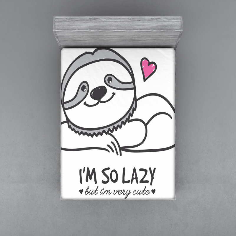 Sloth Microfibre Jersey Knit Fitted Sheet, European Kingsize (160 x 200cm)