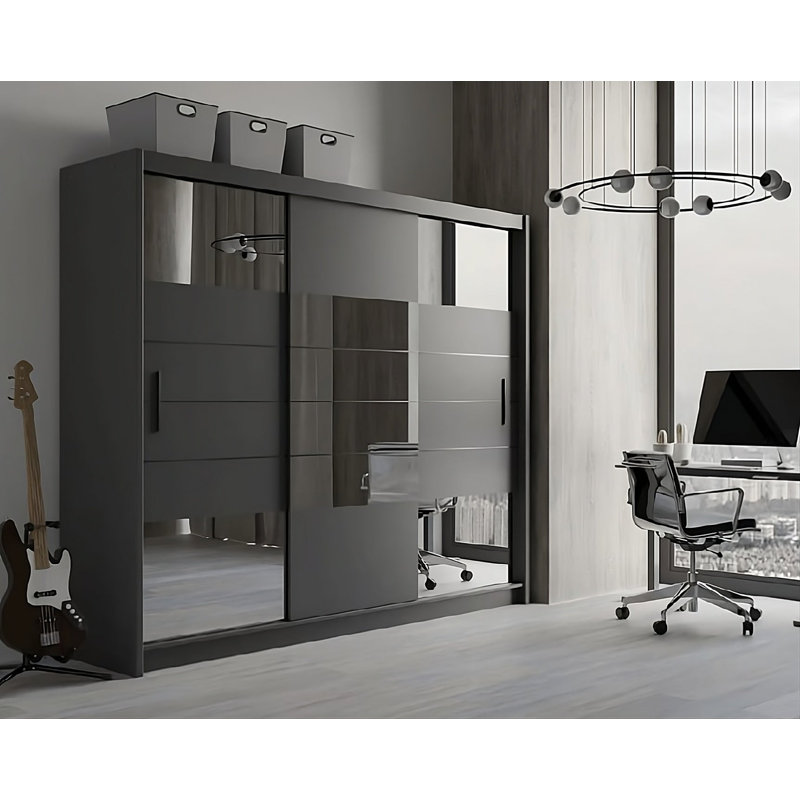 Manufactured Wood Wardrobe, Grey