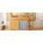 Twin Size Loft Bed With Storage Cabinet, Wardrobe And LED, Wood Color -596546946