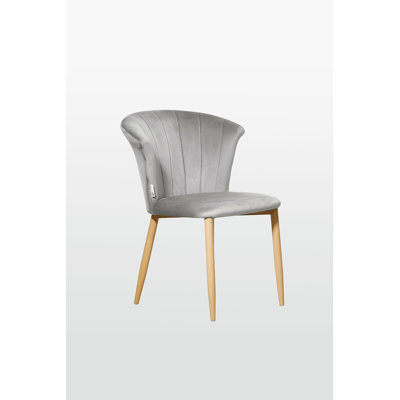 Siyana Modern Velvet Dining Chair - Ergonomic Curved Back with Solid Wooden Legs - Side Chair for Dining Room Living Room Restaurants - Single