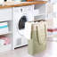 Panier à linge avec poignées beige et vert, poubelle à linge fine et pliable, sac à linge étroit, panier à linge pliable sale