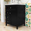 Meuble-lavabo 4 tiroirs avec lavabo en céramique, tablettes réglables et armoire de rangement-1373564224
